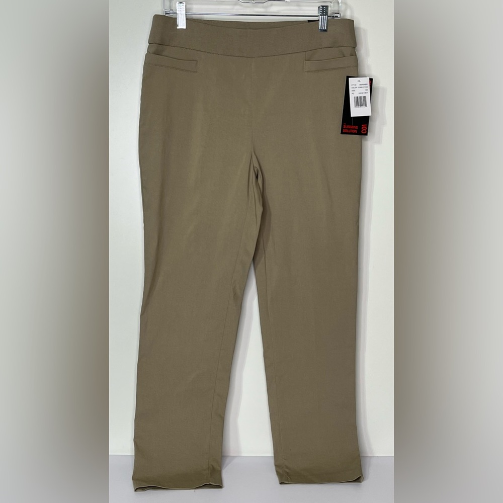 Briggs Womens 10 Slim Pants Comfort Waistband Slimming Cobblestone Khaki